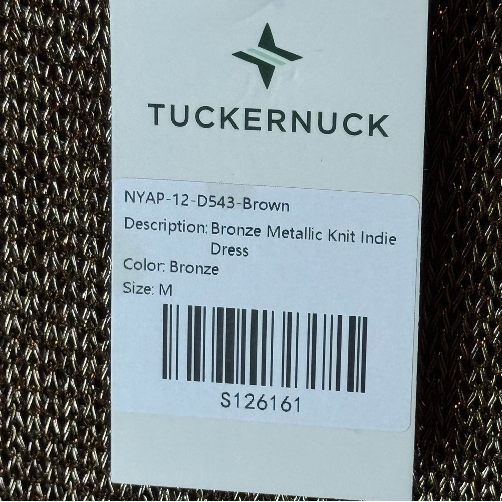 NWT Tuckernuck Bronze Metallic Knit Indie Dress M - Picture 7 of 11